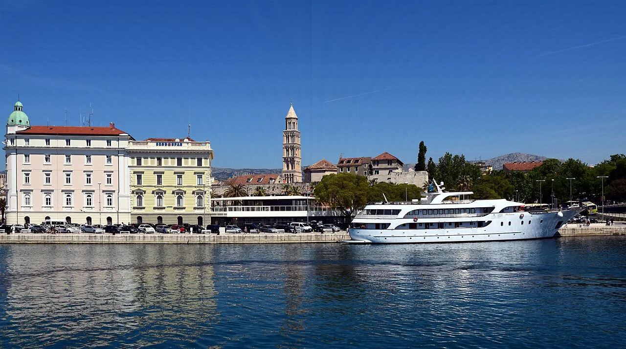 Split's waterfront seen from the harbour.