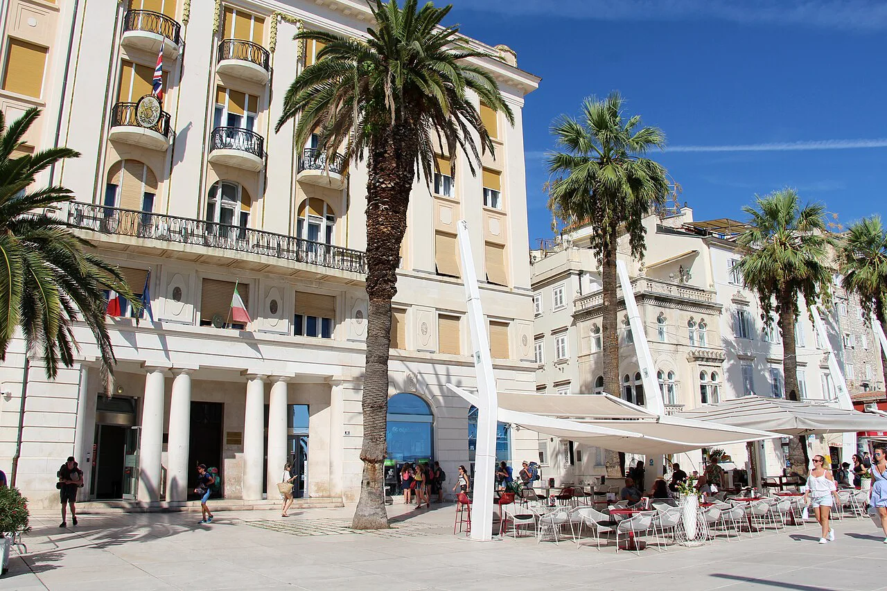 Café terraces on the Riva promenade, Split.