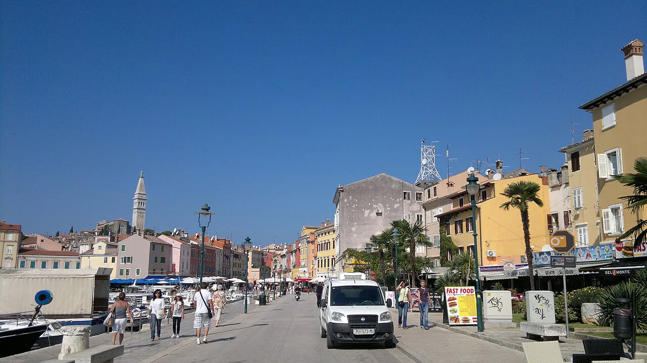 The harbourfront in Rovinj.