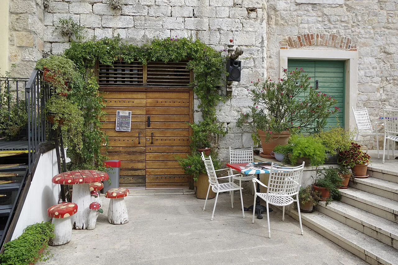 A terrace in front of an old-town house, Šibenik.