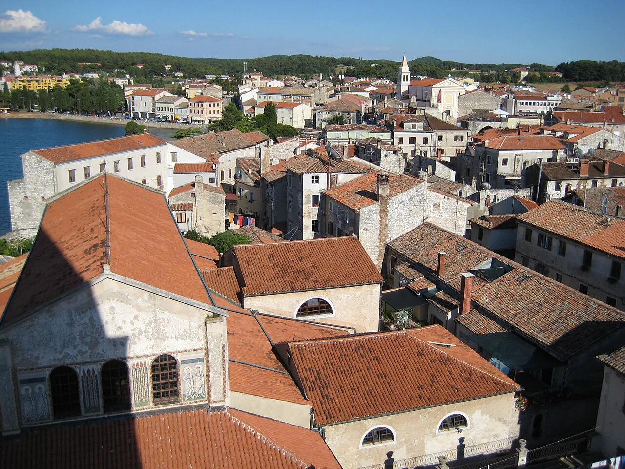 Rooftops of Poreč old town seen from the Euphrasian Basilica.