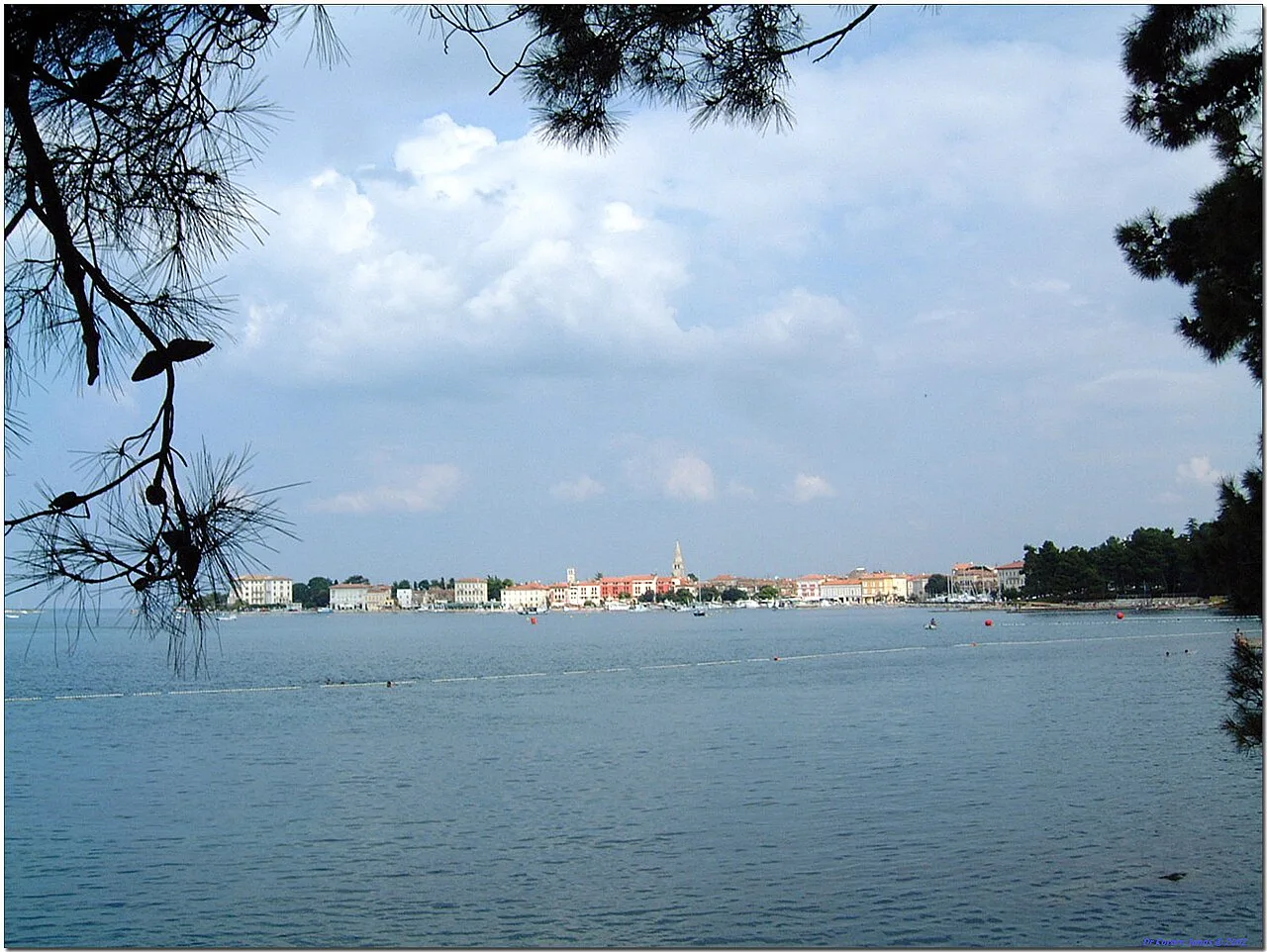 Poreč seen across the water.