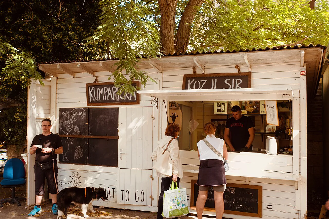A goat's cheese kiosk in Pula.