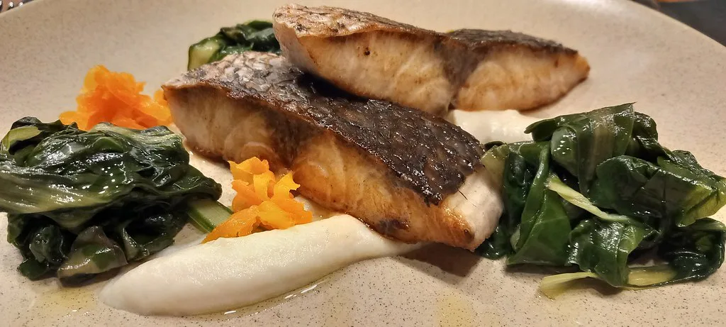 A grilled fish dish at a restaurant in Pula.