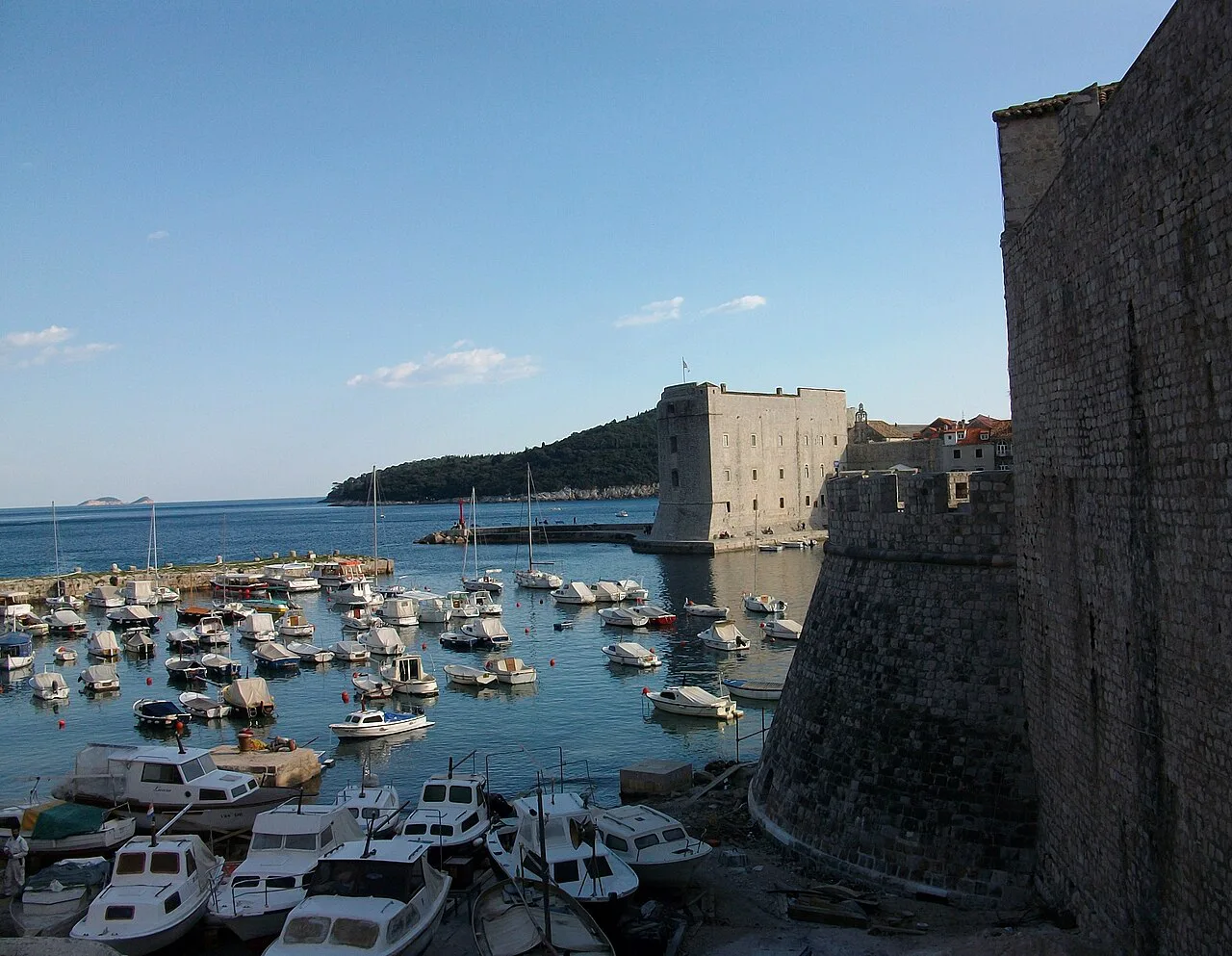 Boats in the old harbour, Dubrovnik.