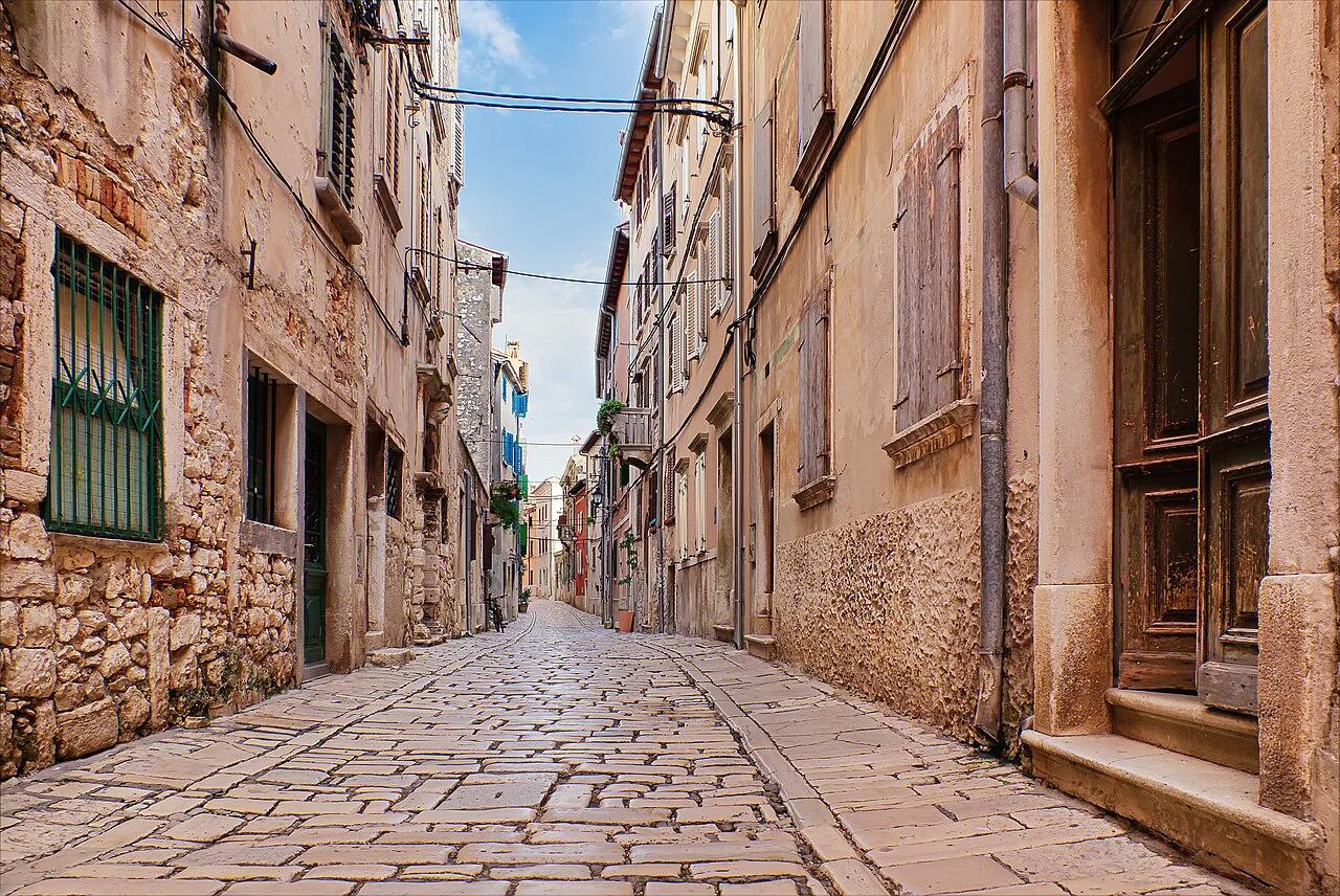Vladimira Švalbe Street in Rovinj's old town.