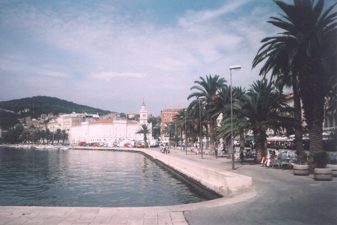 The palm-lined Riva promenade on Split harbour.