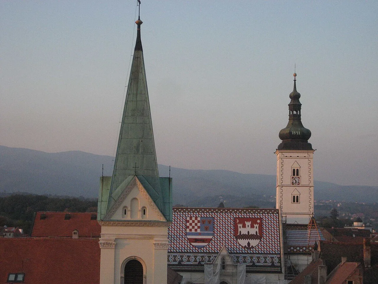 St Mark's Church and the rooftops of Zagreb's Upper Town.