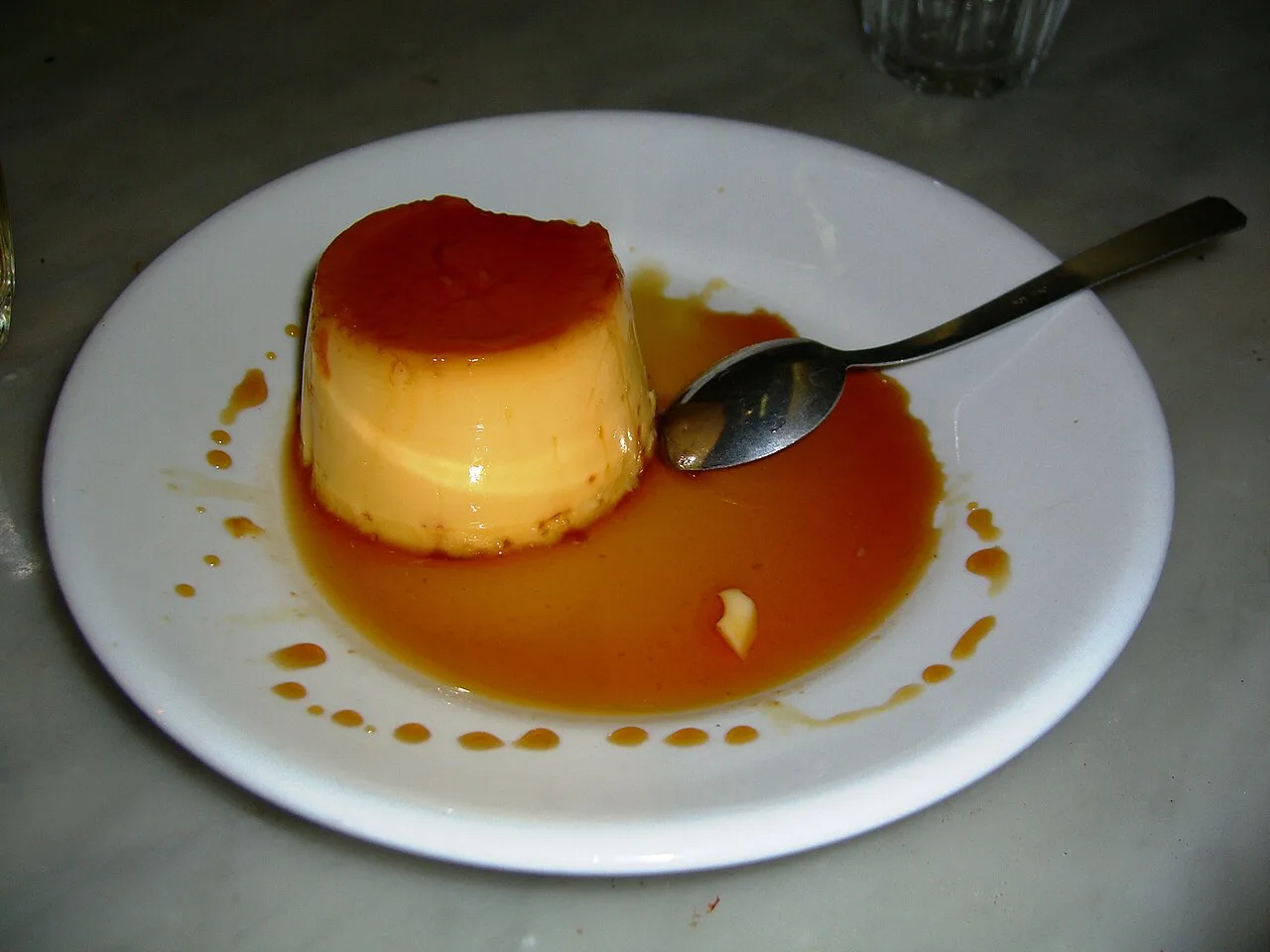 Crème caramel with caramel sauce.
