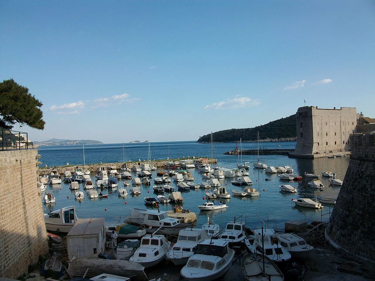 Boats in the old harbour, Dubrovnik.