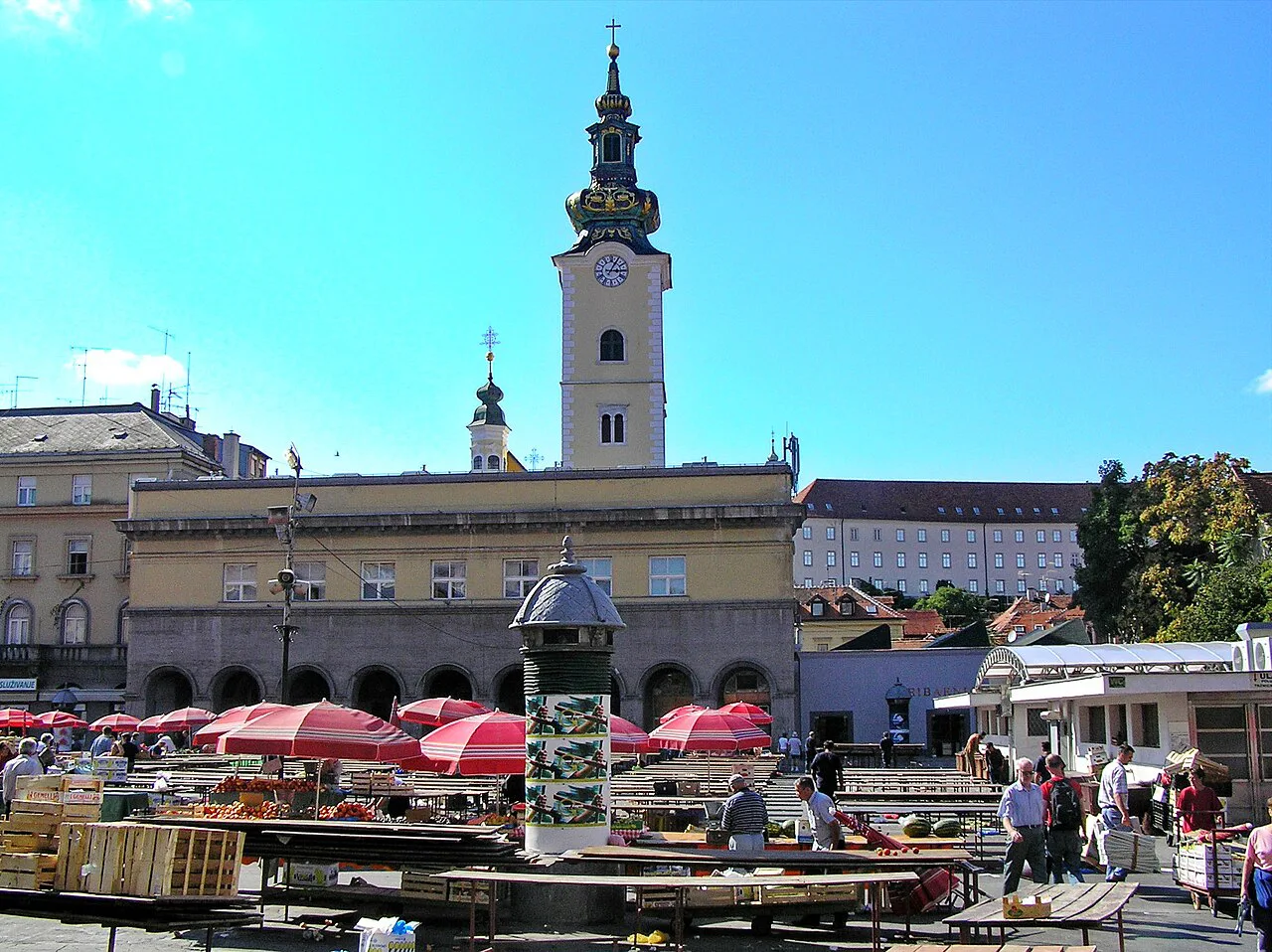 Market stalls on Dolac, Zagreb.