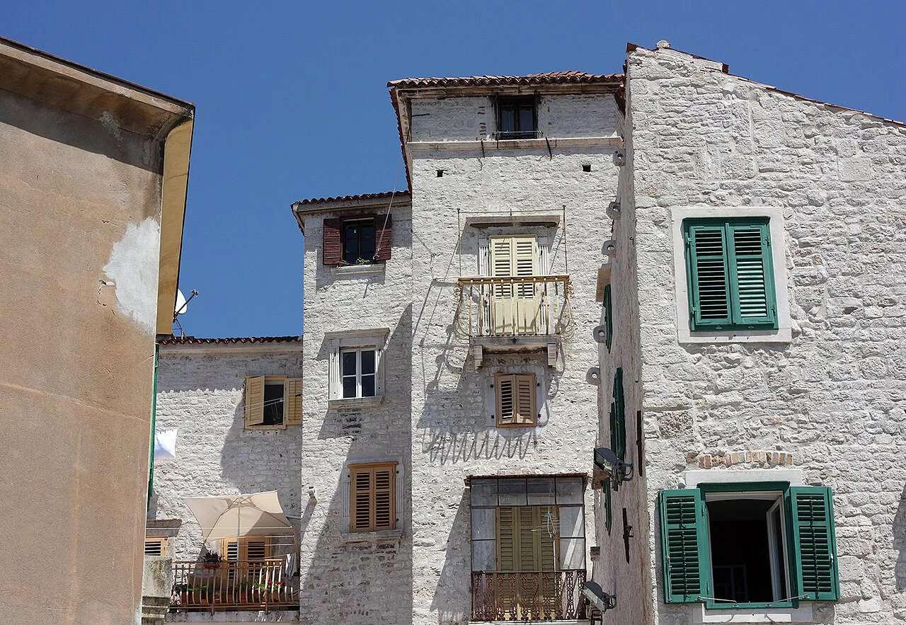 Old stone houses in Šibenik.