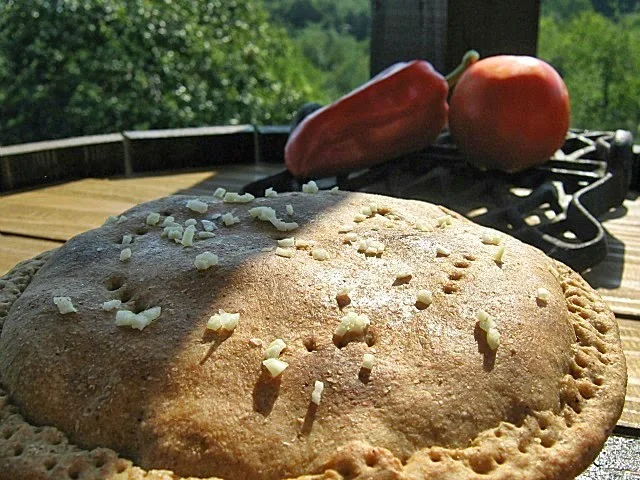 A whole soparnik made with whole-grain flour.