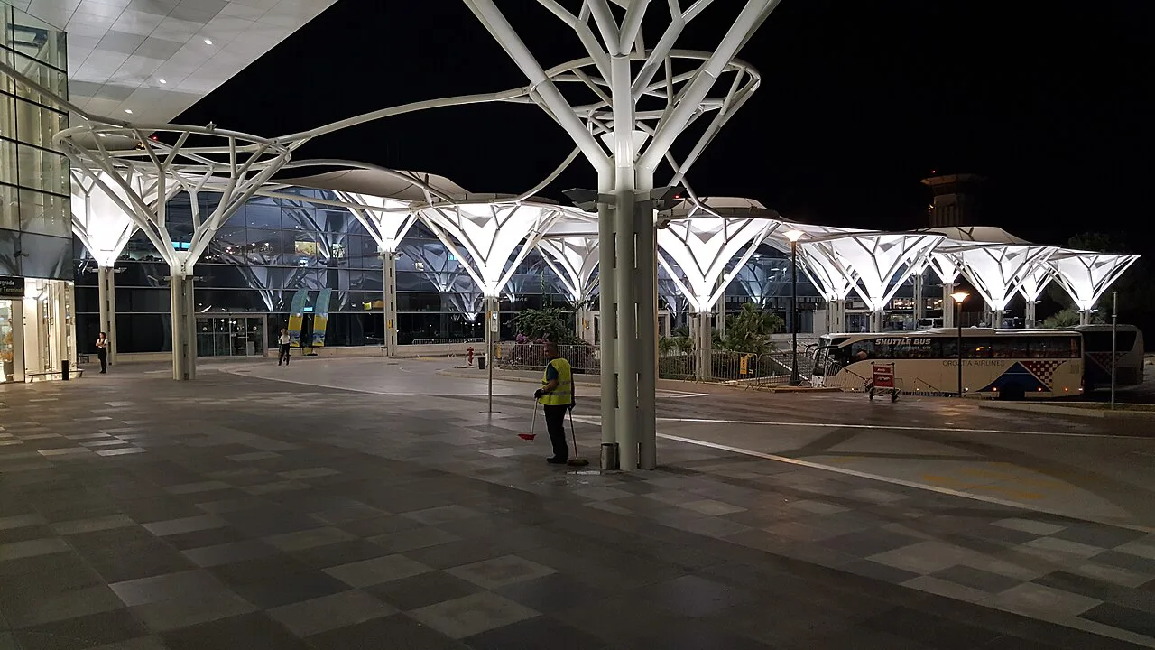 The terminal forecourt at Split Airport.