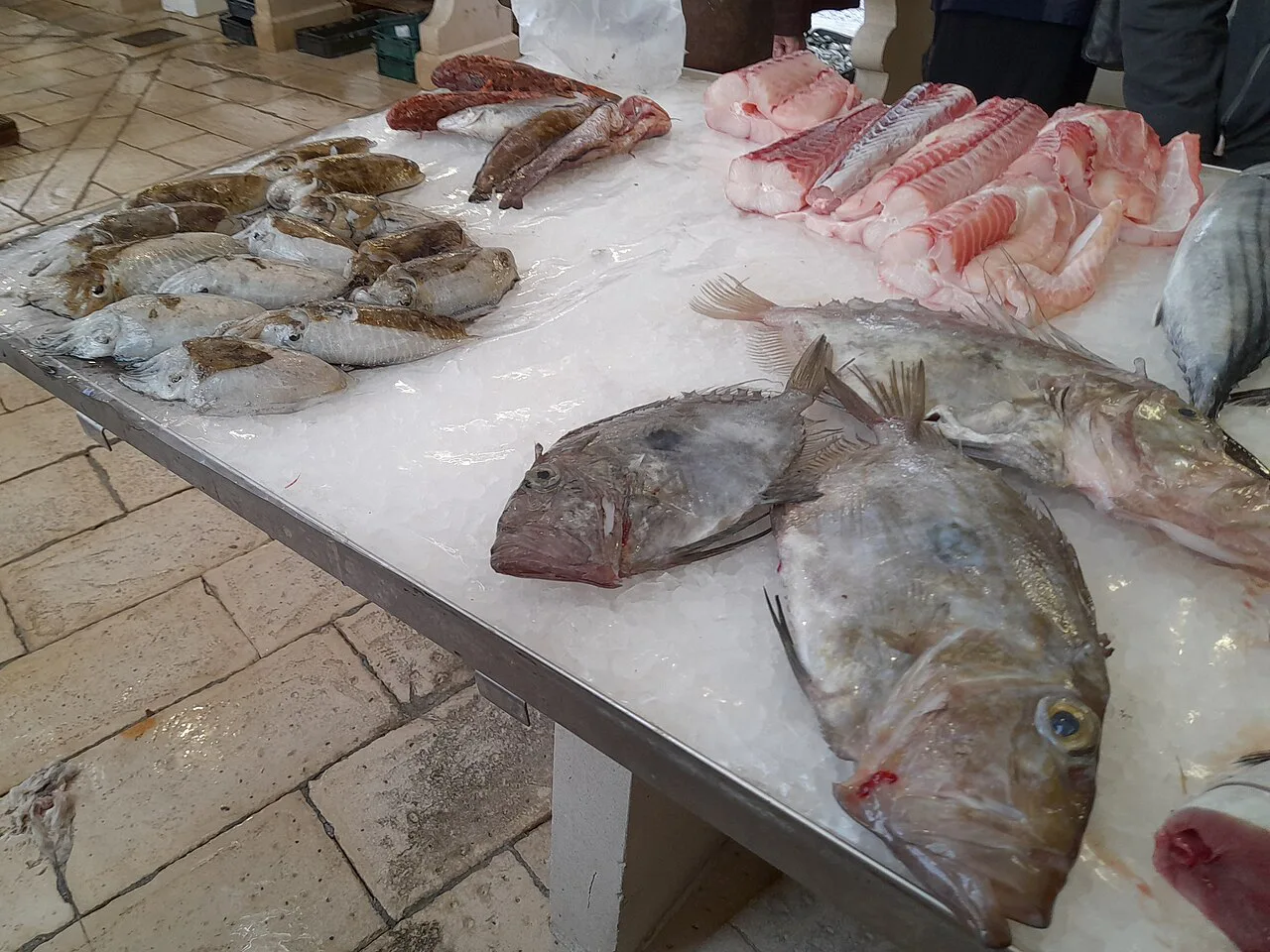 Fish on ice at the fish market in Split.