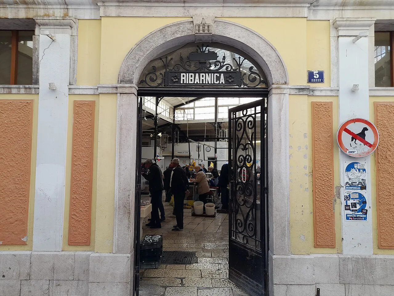 The entrance to the fish market in Split.