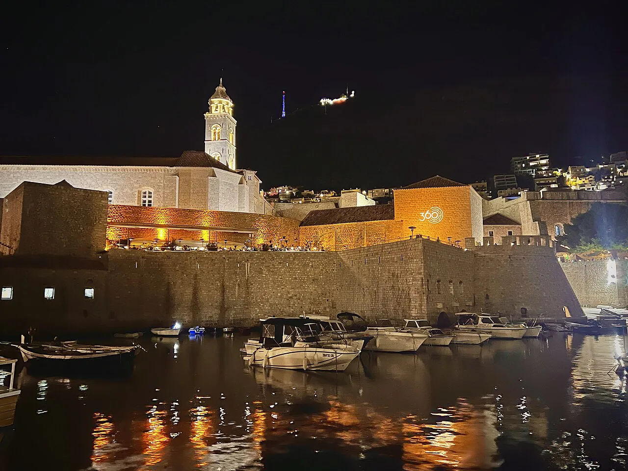 The old harbour at night, Dubrovnik.