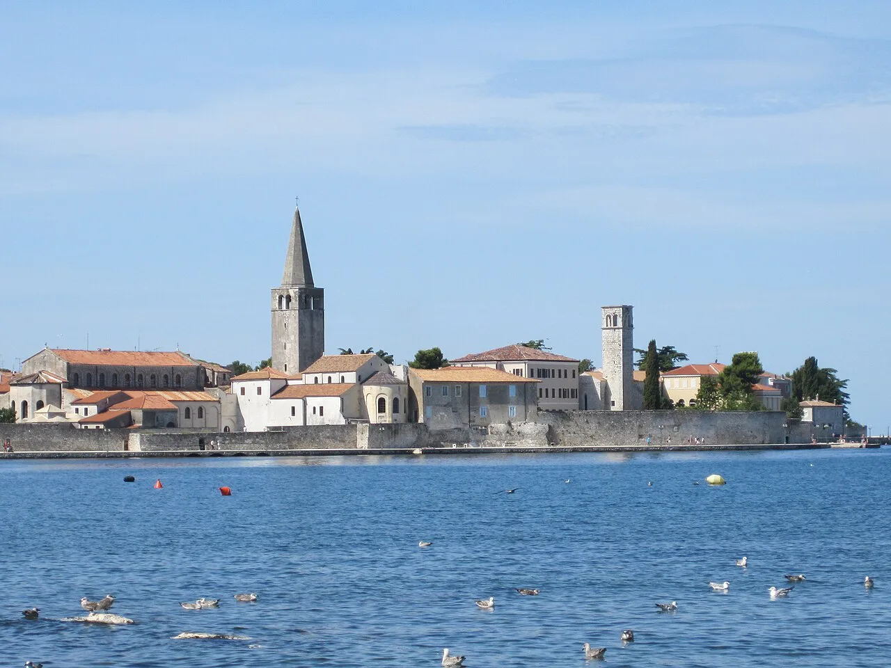 Poreč old town seen from the sea.