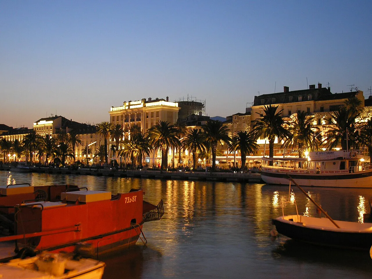 The Riva at night, Split.