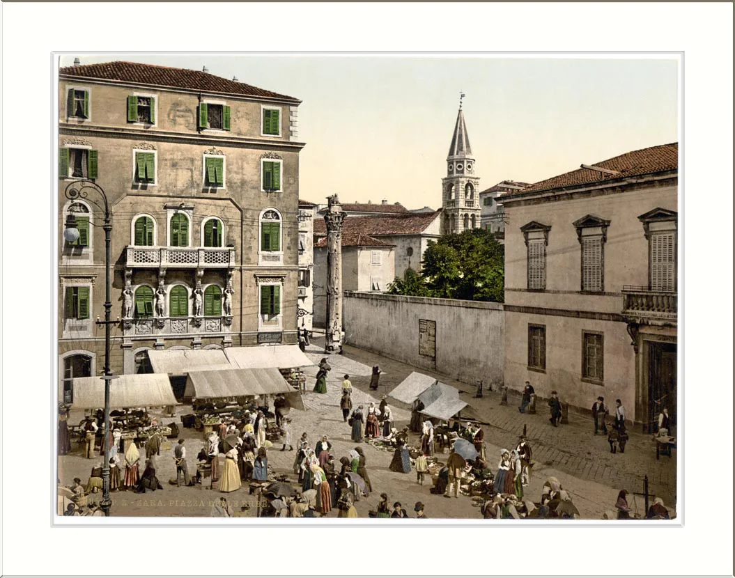 Herb Square in Zadar in an Austro-Hungarian-era photochrom print.