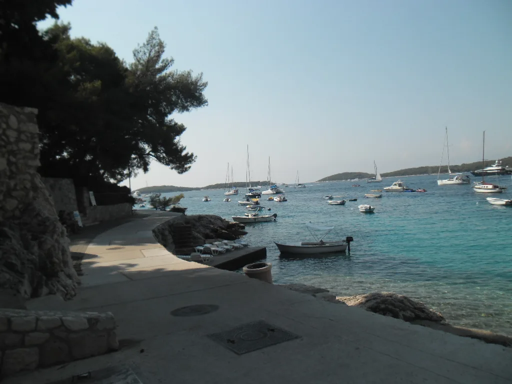 The seafront promenade, Hvar town.