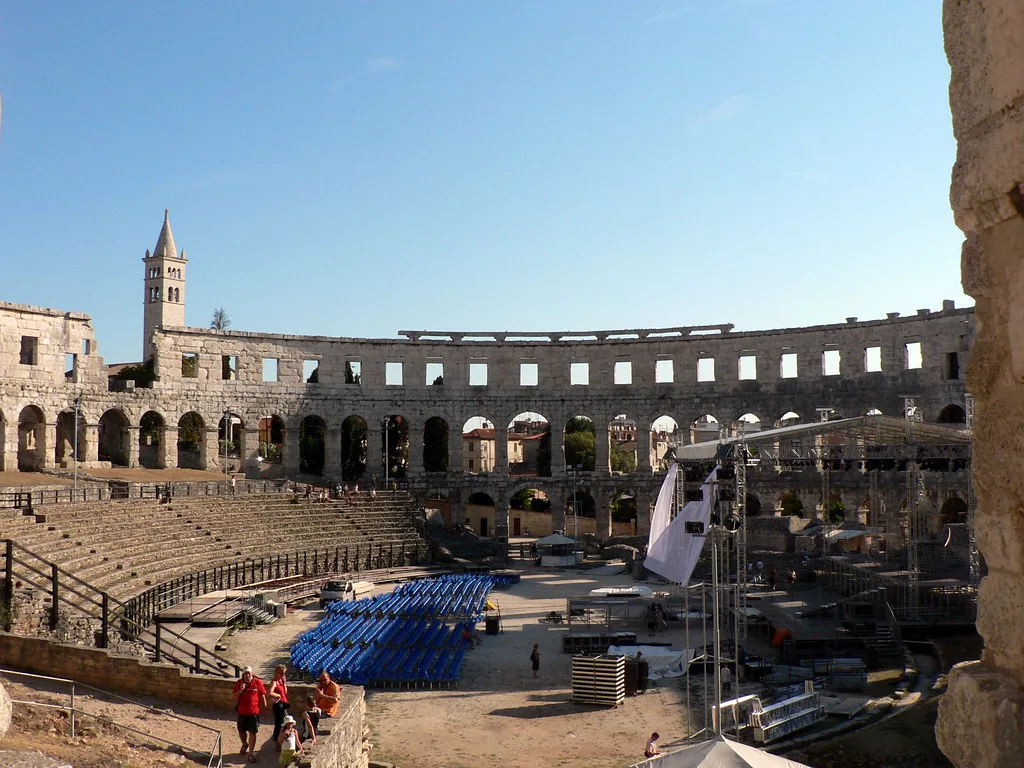 Inside the Roman amphitheatre, Pula.