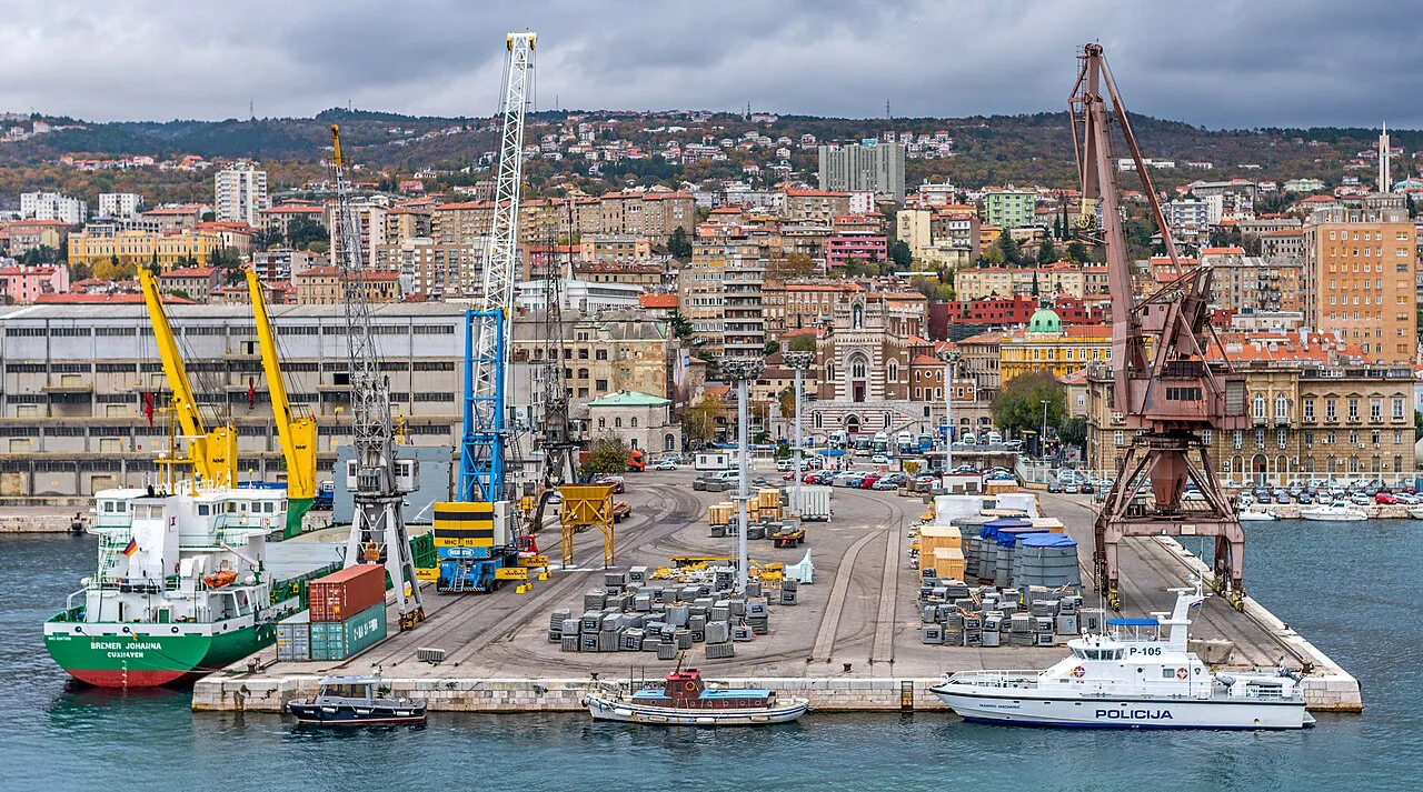 Rijeka's port and city centre.