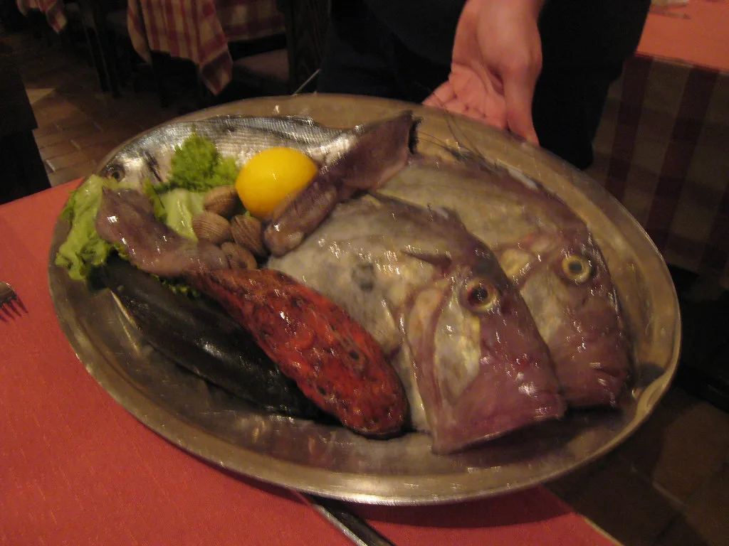 The catch of the day at Konoba Varoš, Split.