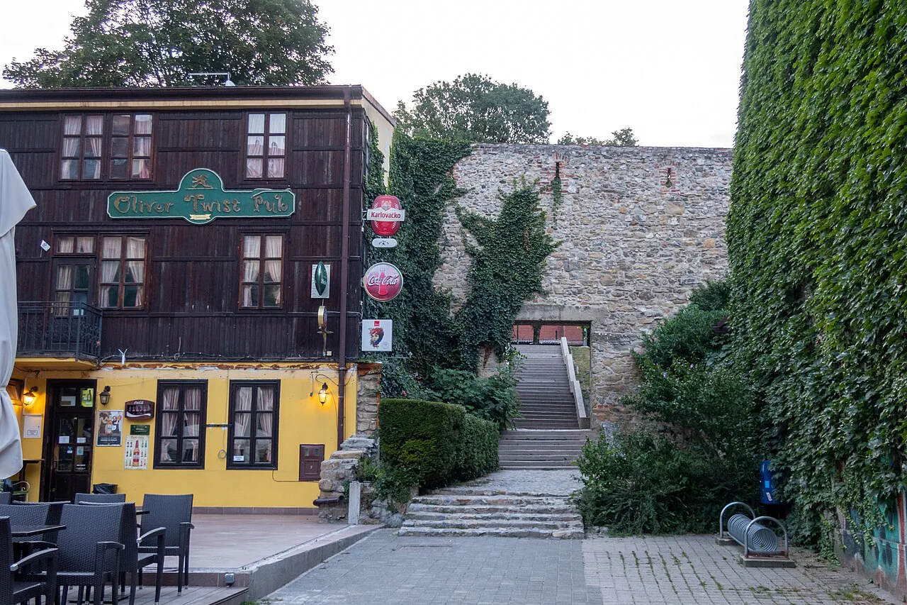 A café at the foot of steps off Tkalčićeva Street, Zagreb.