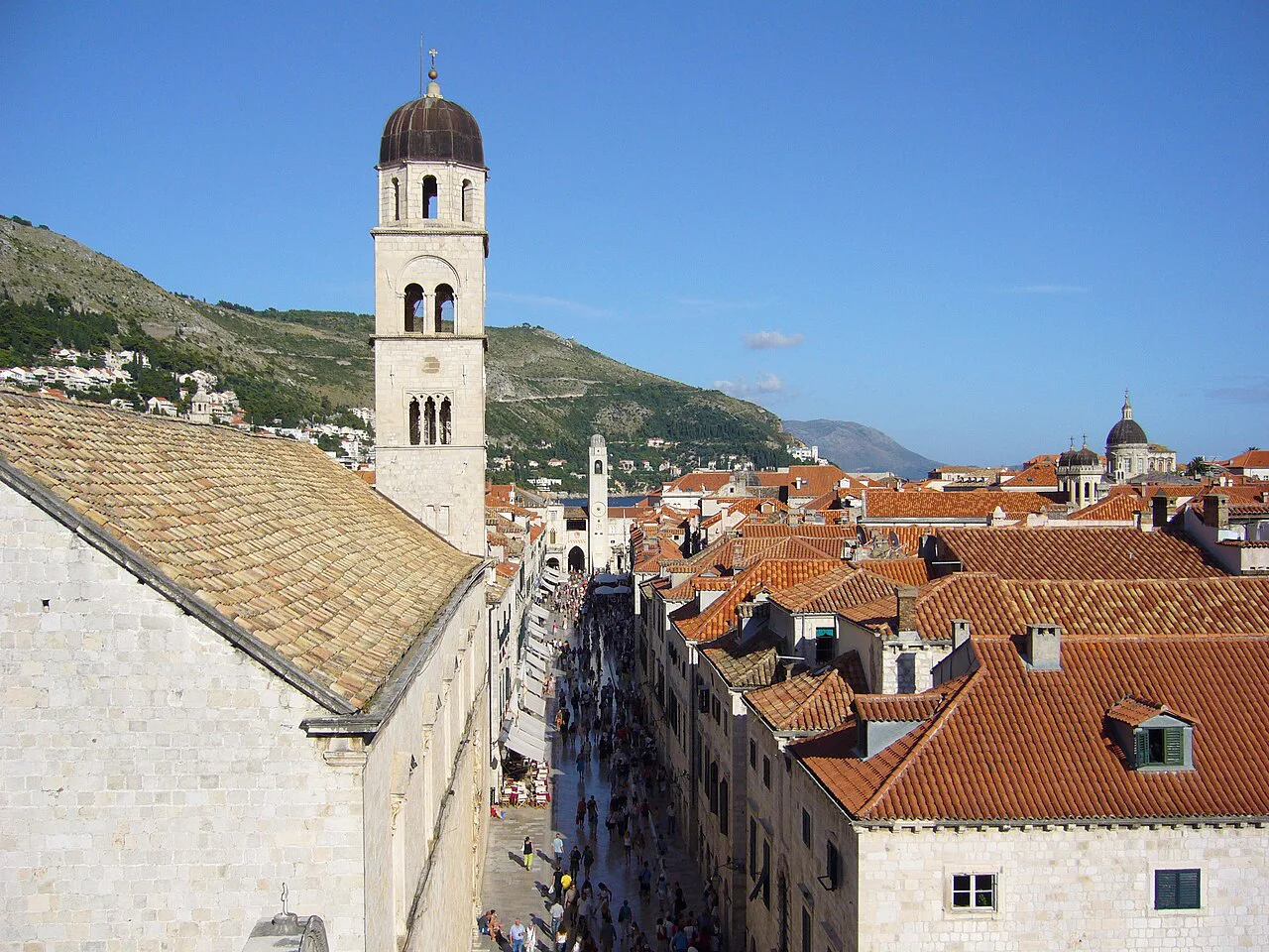 The Stradun and old-town rooftops, Dubrovnik.