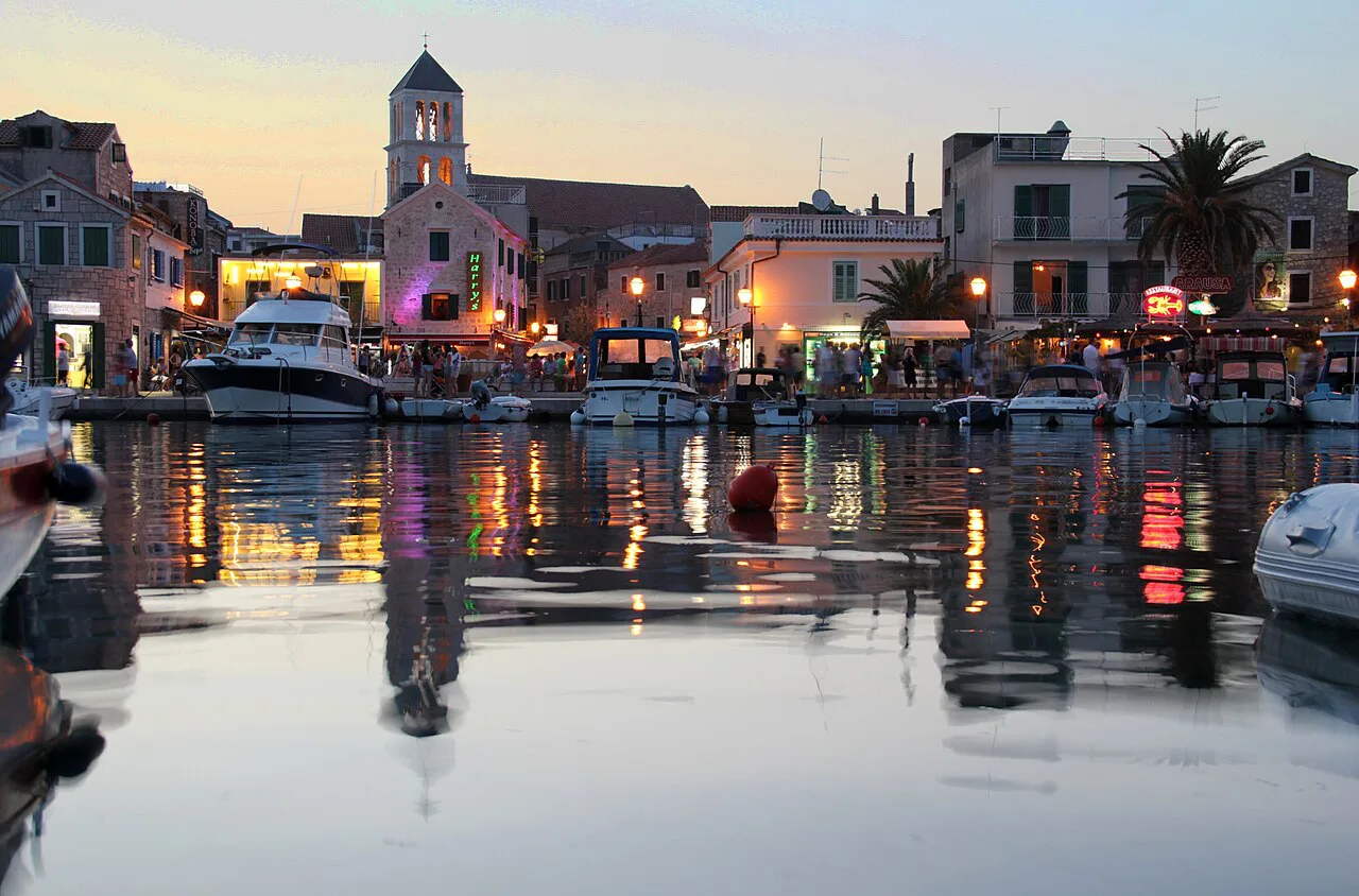 The harbour at dusk, Vodice.