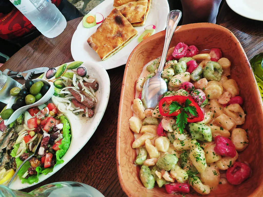 Salads and starters at Konoba Menegro, Hvar.