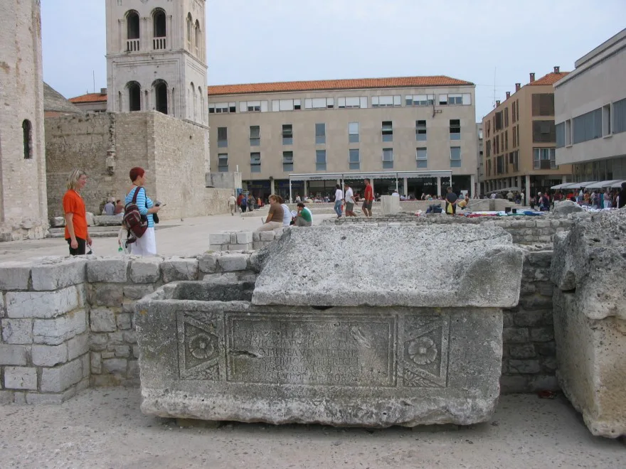 Roman stones on the forum in Zadar.