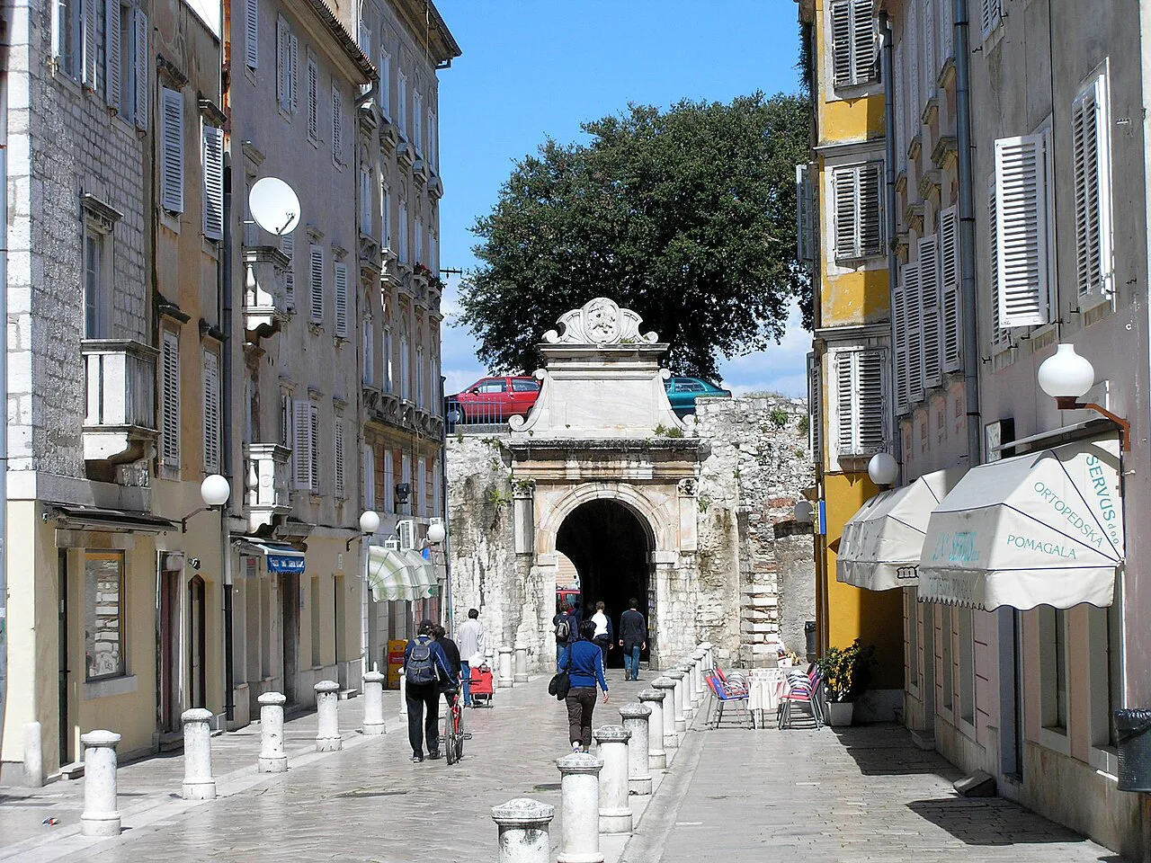 The Sea Gate (Porta Marina) in Zadar's old town.