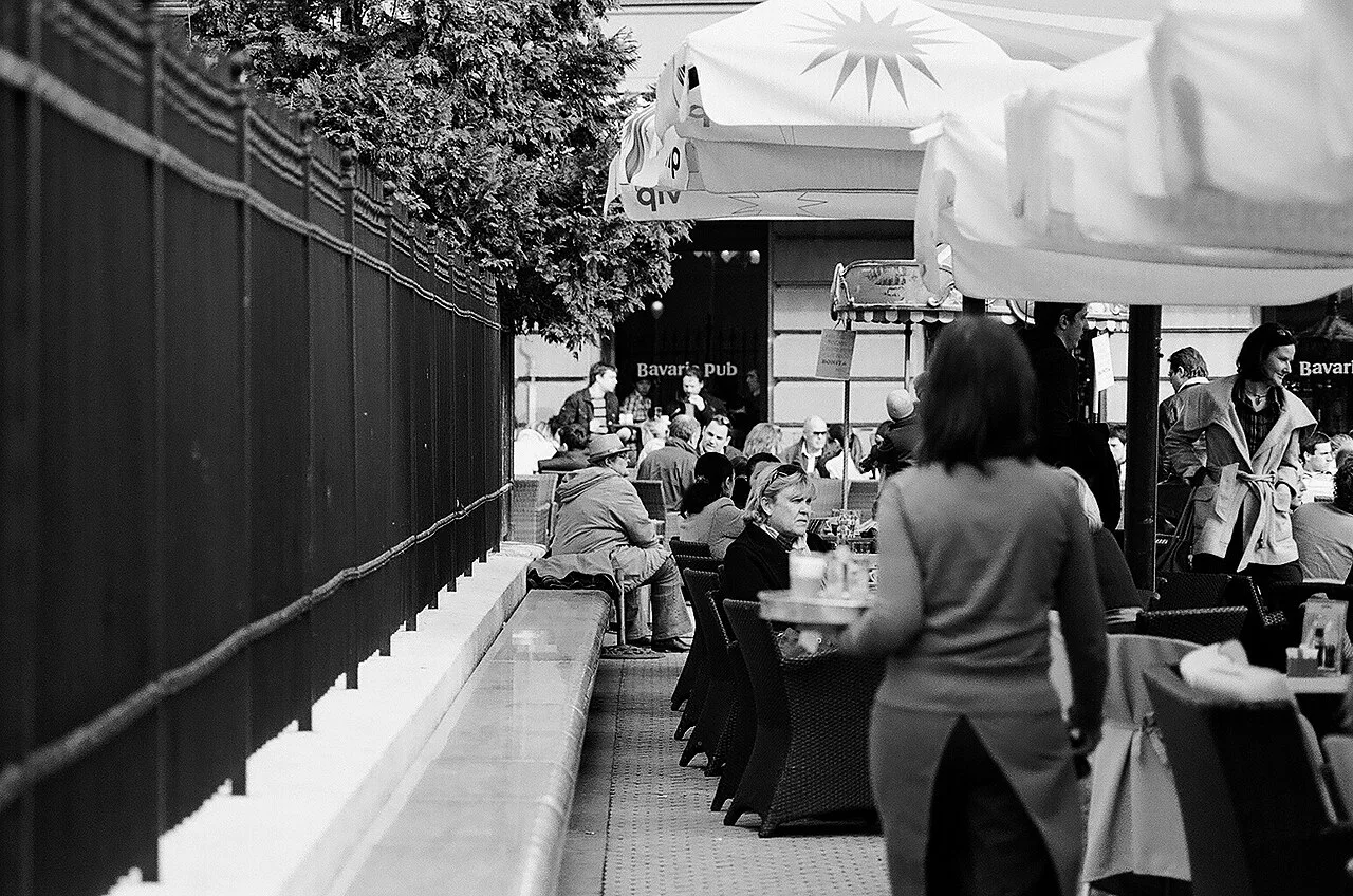 A café terrace in central Zagreb.